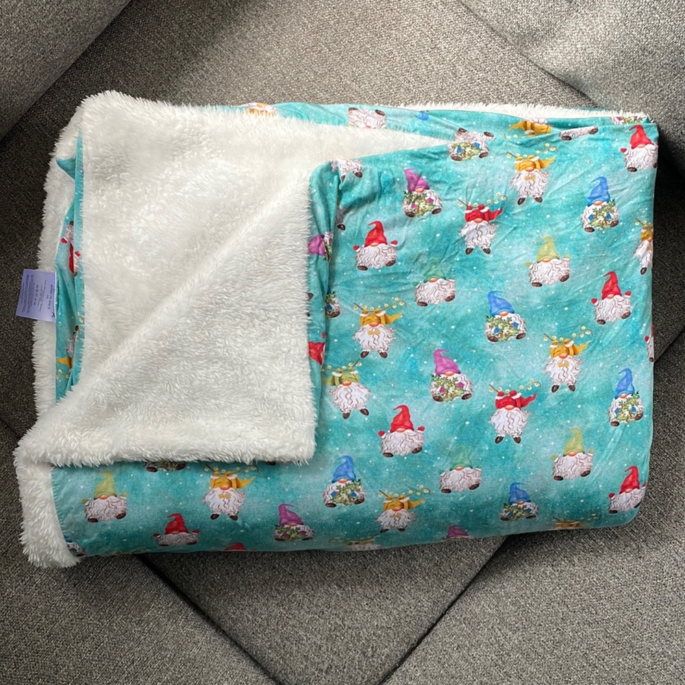 Posh Peanut Plush Patoo Bamboo Throw Blanket - Gnome Pattern